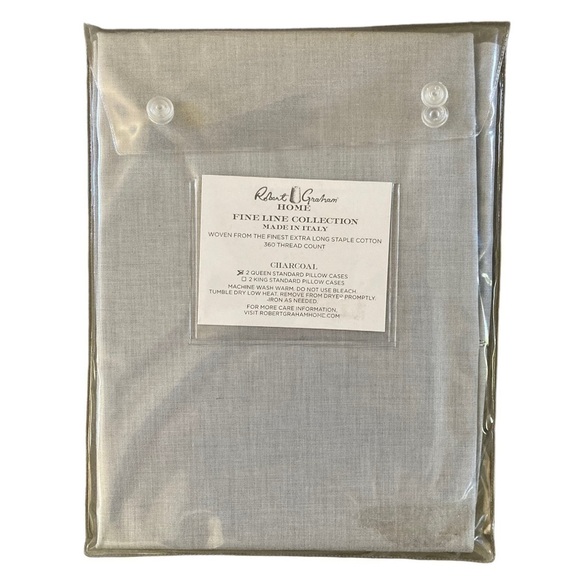 NWT Robert Graham Home Brushed Italian Percale Queen Standard Pillowcase (2) - Picture 3 of 7